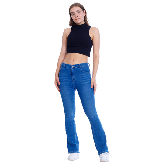 High Waist Charleston Dark Blue Jeans Pants OH-362A