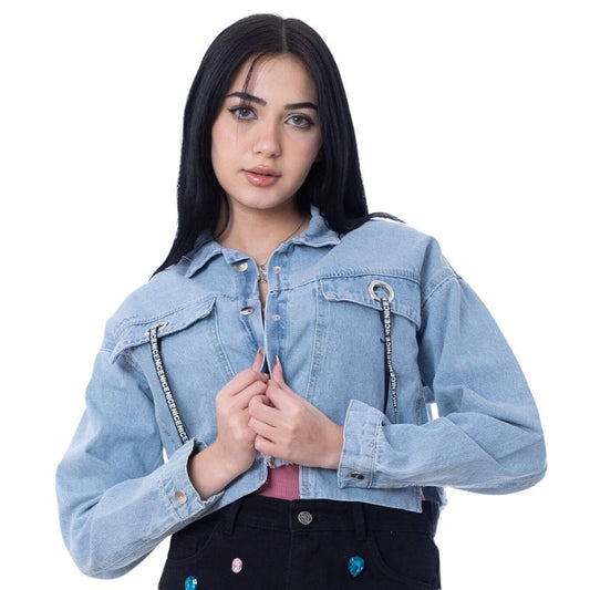 Cropped Jeans Jacket Light Quarry Color OJ-537V