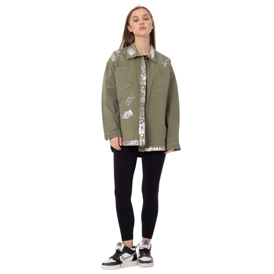 Gabardine Jacket Metallic Dark Olive Color OJ-512/1GO