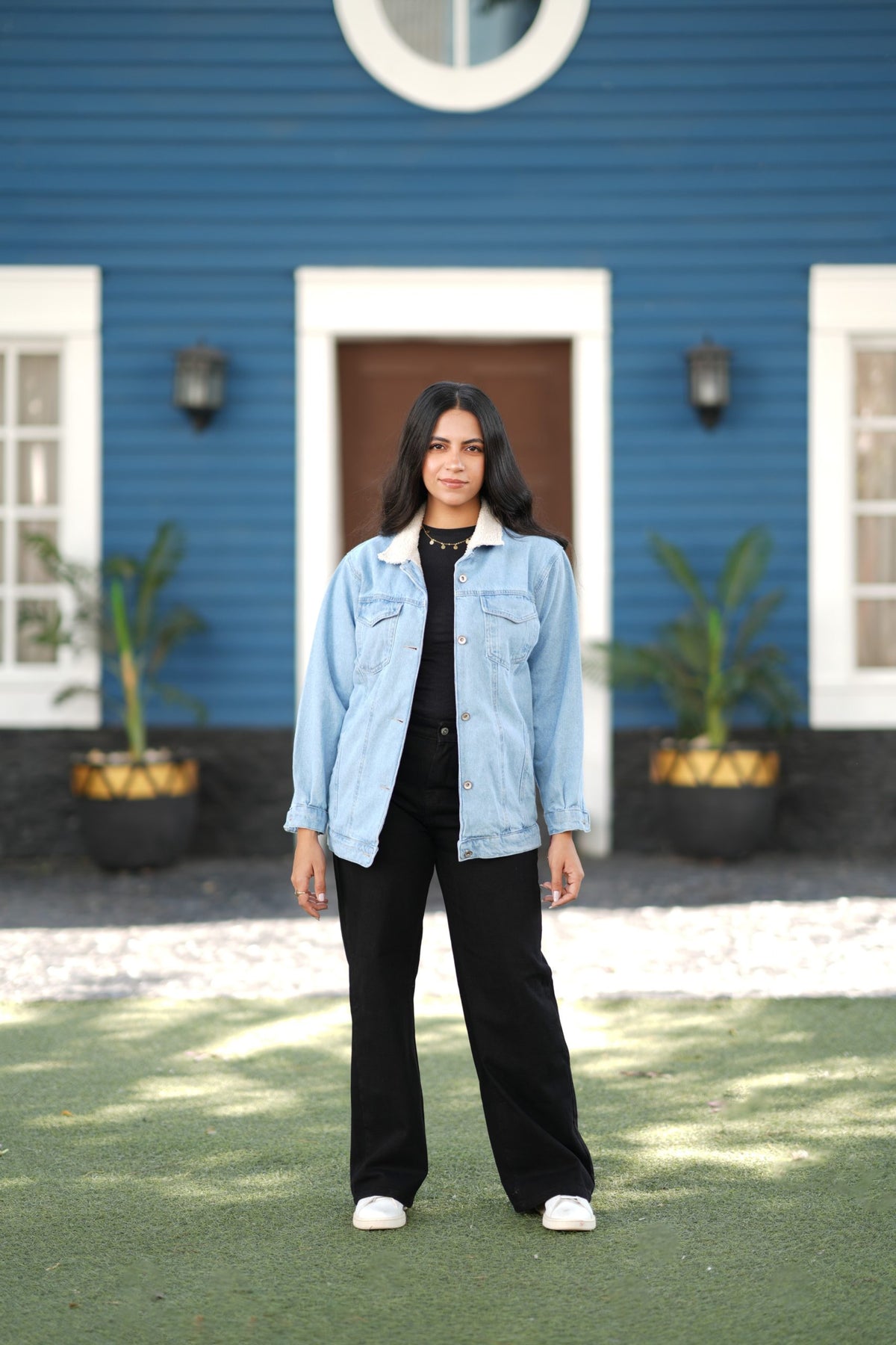 Jacket Jeans Fleece Lined Women With Front Pockets OJ-2039
