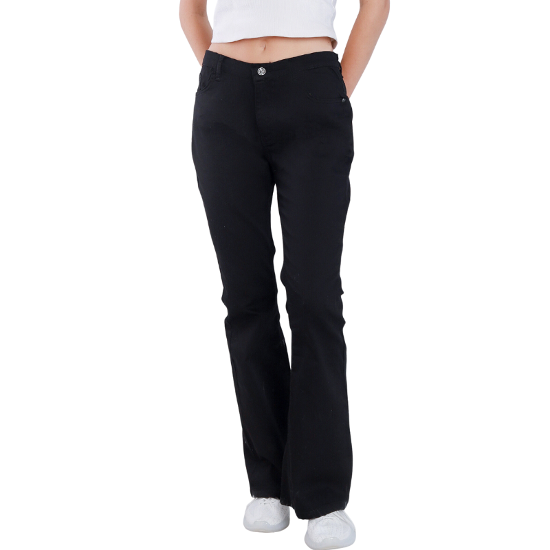 High Waist Charleston Black Gabardine Pants OH-356BL