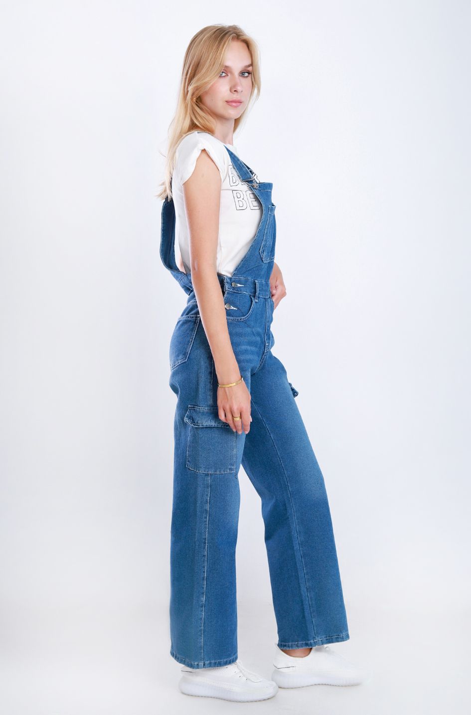 Salopet Cargo Straight Leg Medium Blue OS-142B