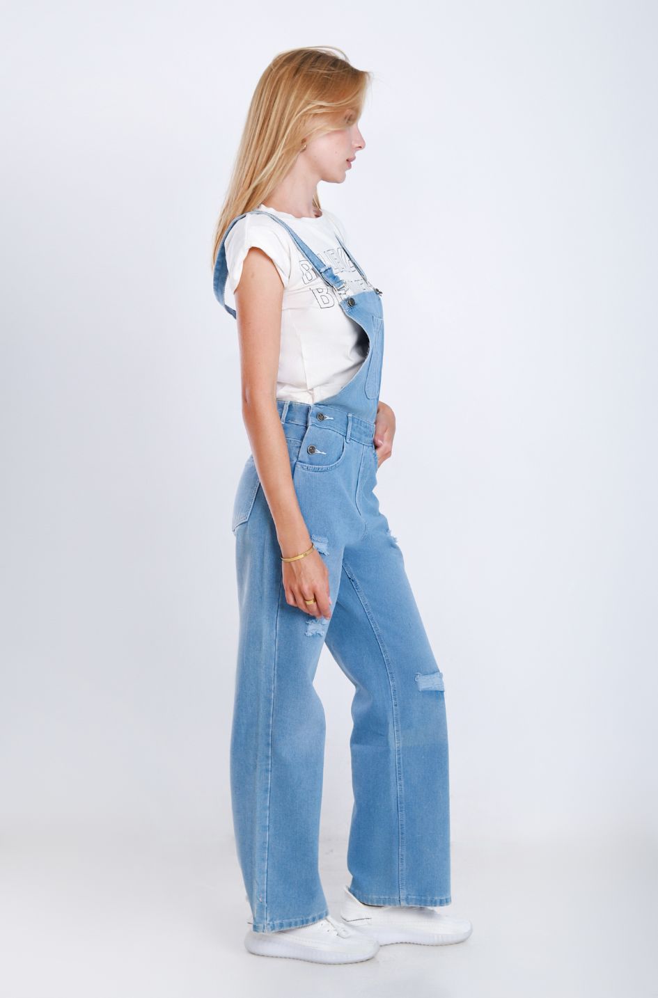 Salopet Straight Leg Ripped Light Blue OS140C