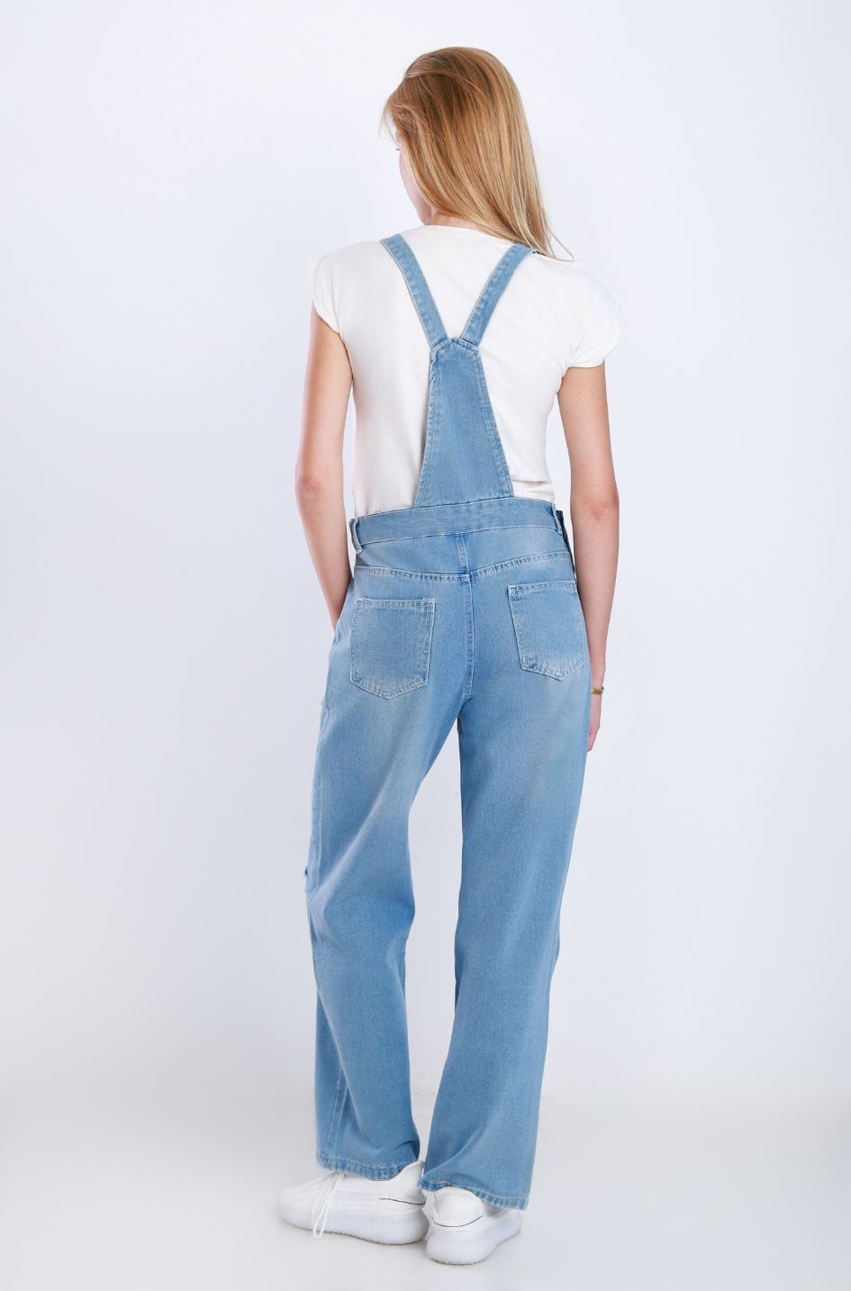 Salopet Straight Leg Ripped Light Blue OS140C