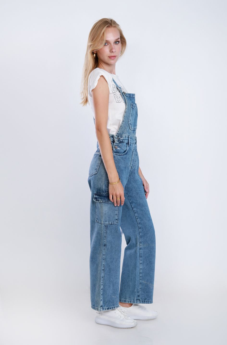 Salopet Cargo Straight Leg Stone Wash MA-OS-142R