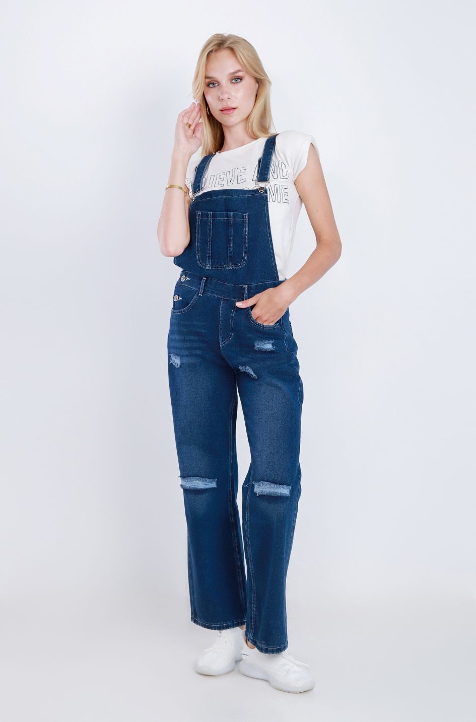 Salopet Straight Leg Ripped Dark Blue MA-OS140A