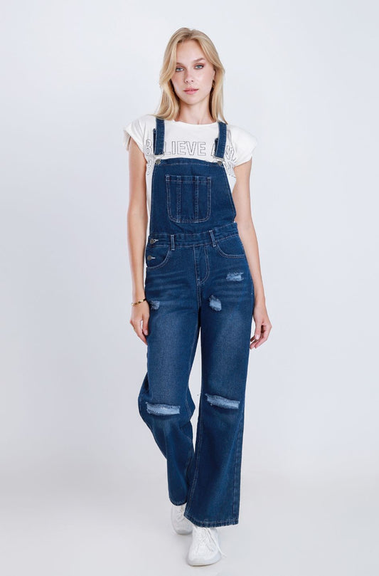 Salopet Straight Leg Ripped Dark Blue MA-OS140A