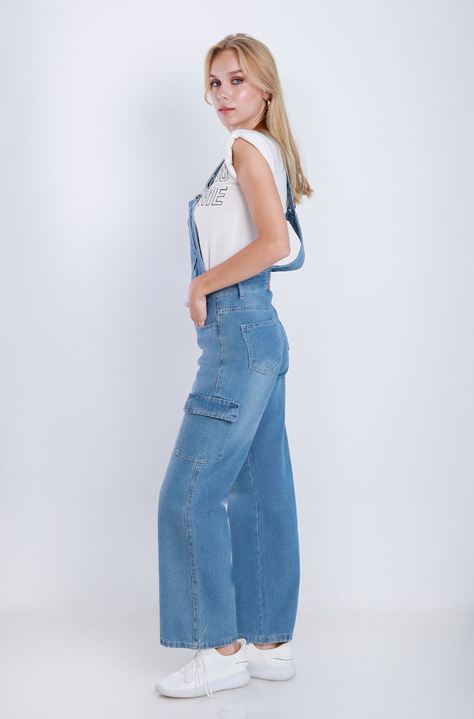 Salopet Cargo Straight Leg Light Blue MA-OS-142C