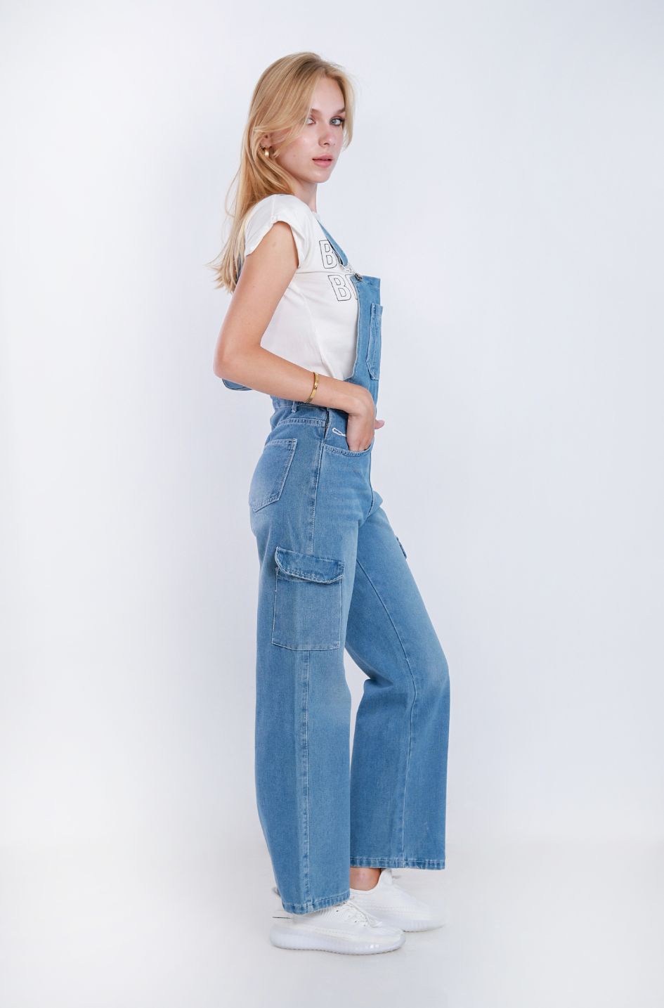 Salopet Cargo Straight Leg Light Blue MA-OS-142C