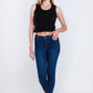 High Waist Skinny Dark Blue Jeans Pants OH-300A