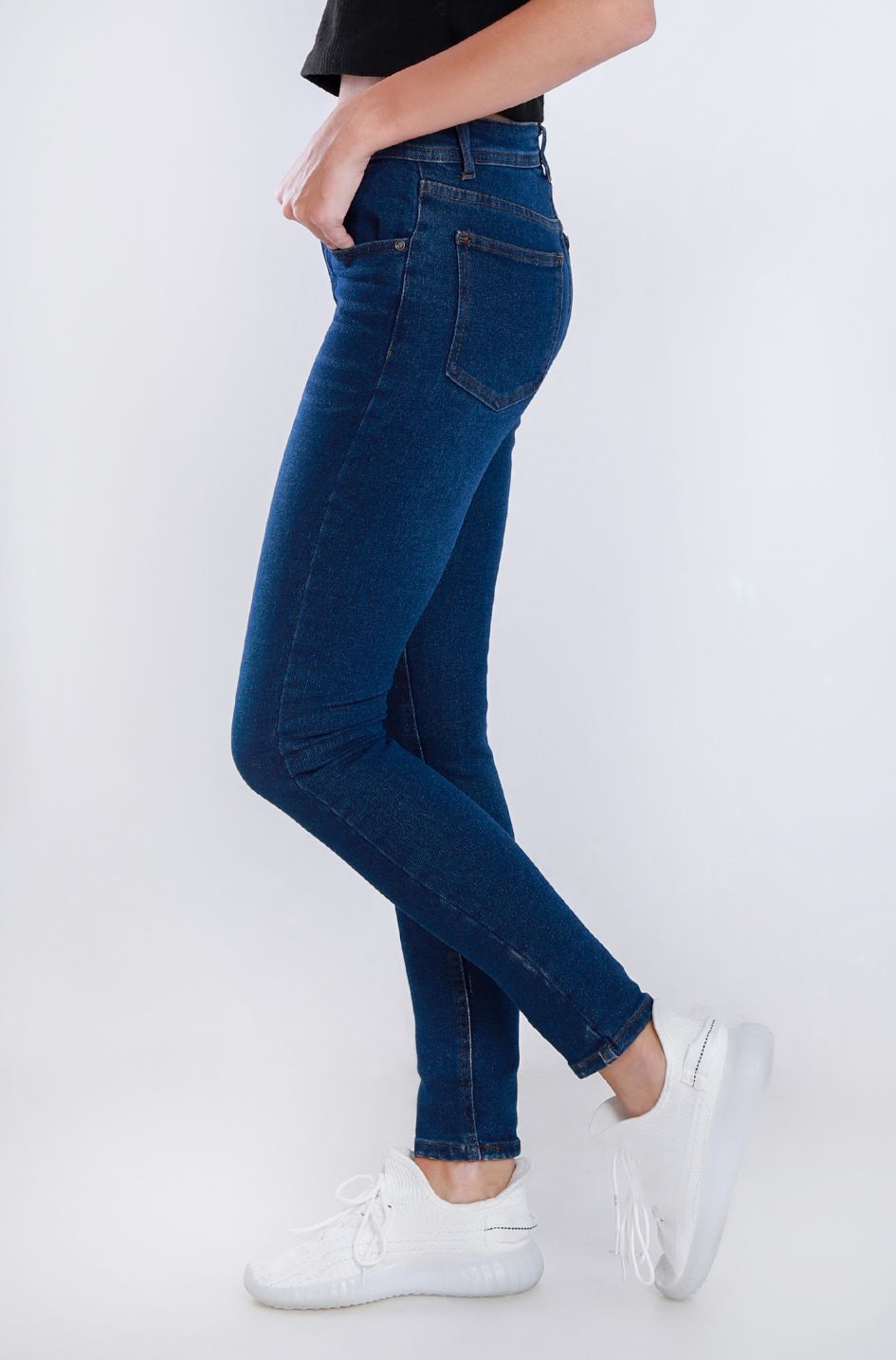High Waist Skinny Dark Blue Jeans Pants OH-300A