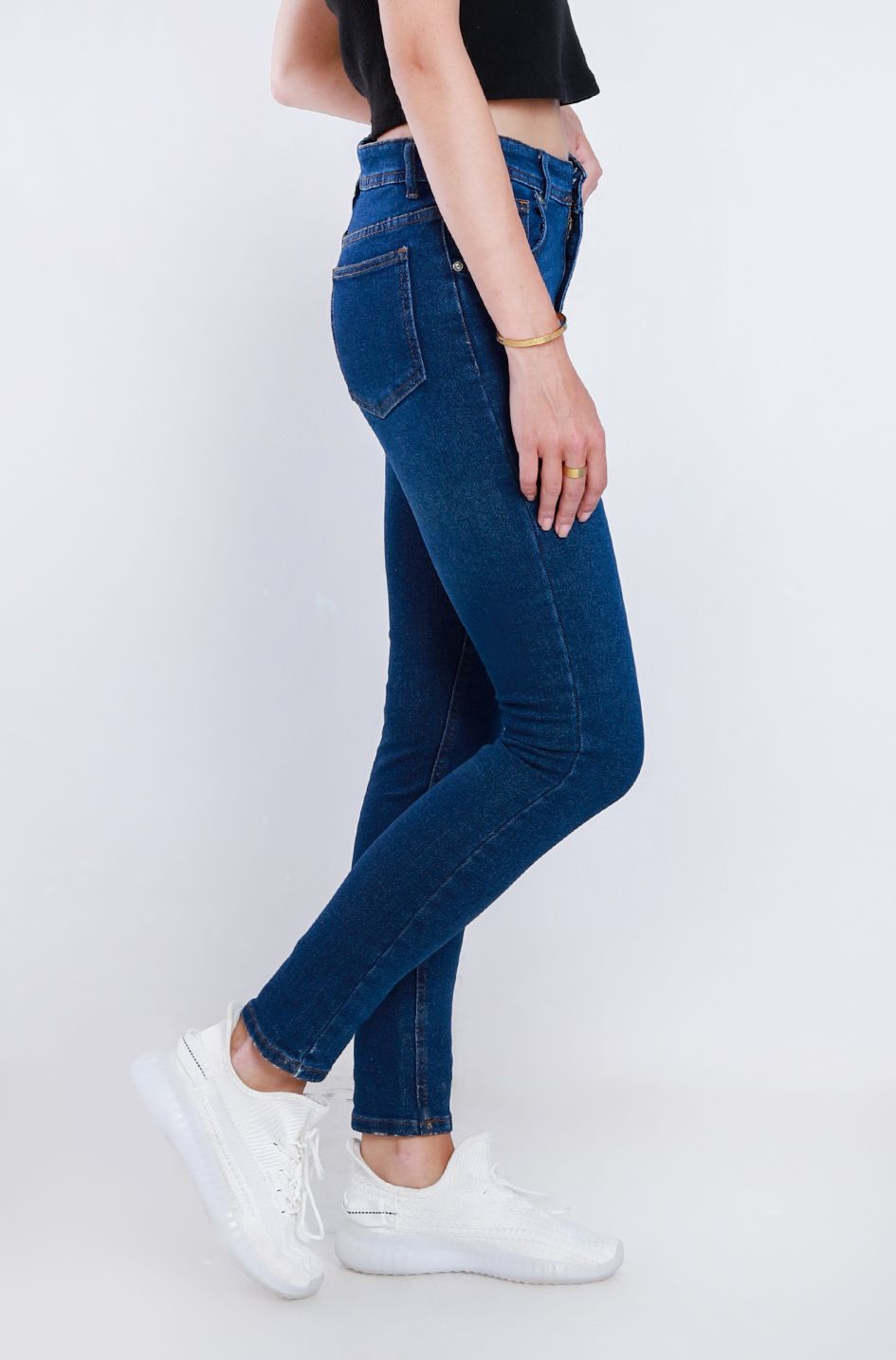 High Waist Skinny Dark Blue Jeans Pants OH-300A