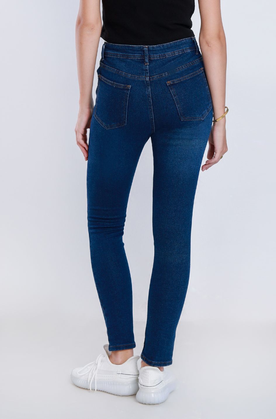 High Waist Skinny Dark Blue Jeans Pants OH-300A