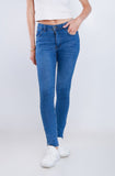 High Waist Skinny Medium Blue Jeans Pants OH-300B