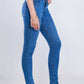 High Waist Skinny Medium Blue Jeans Pants OH-300B