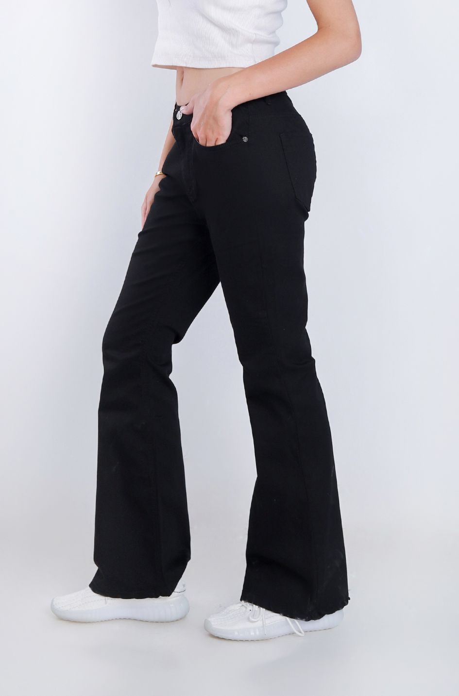 High Waist Charleston Black Gabardine Pants OH-356BL