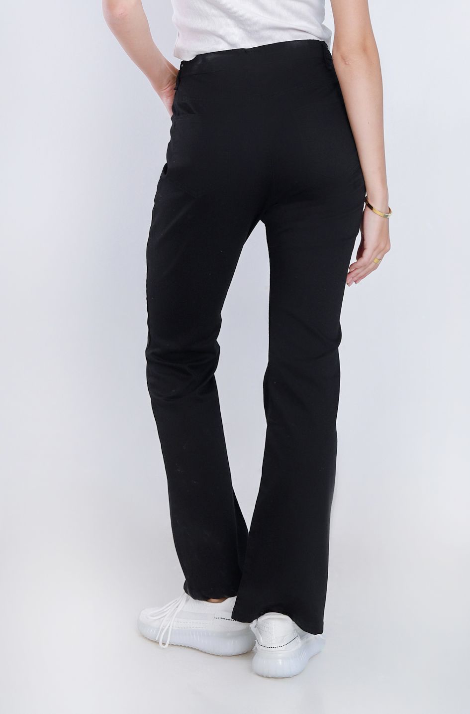 High Waist Charleston Black Gabardine Pants OH-356BL