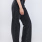 High Waist Straight Dark Gray Jeans Pants OB-350BBL
