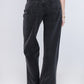 High Waist Straight Dark Gray Jeans Pants OB-350BBL