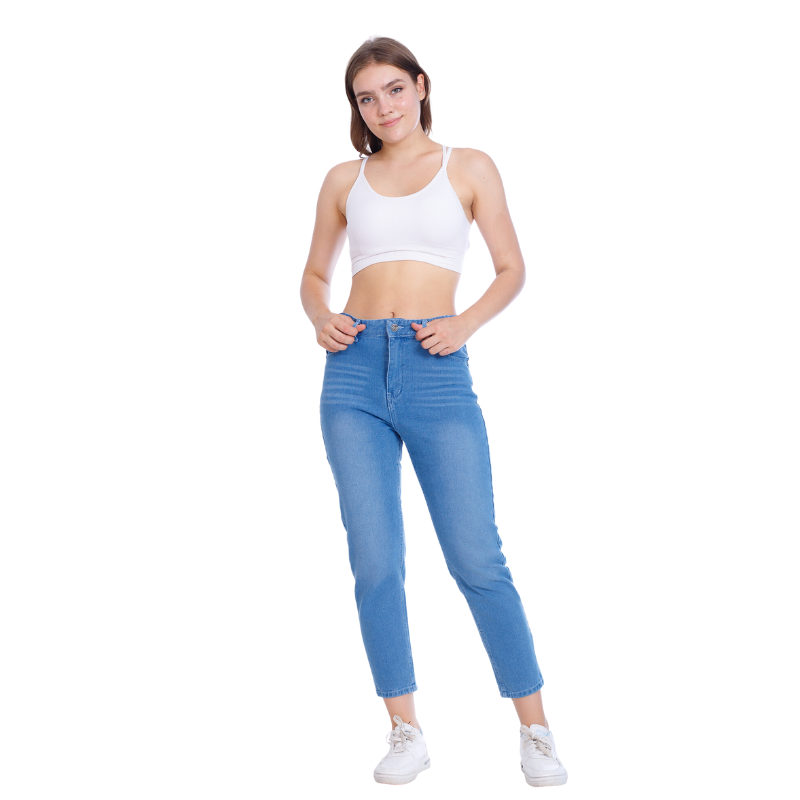 MomFit Boyfriend Medium Blue Jeans Pants OB-200B