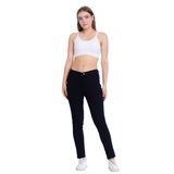 High Waist Skinny Black Gabardine Pants OH-357BL