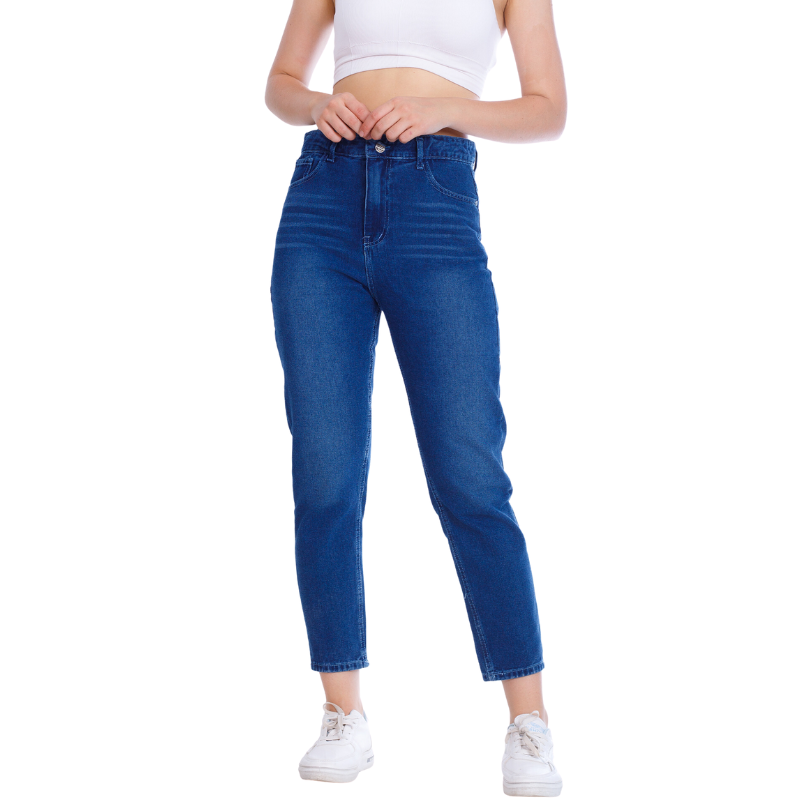 MomFit Boyfriend Dark Blue Jeans Pants OB-200A