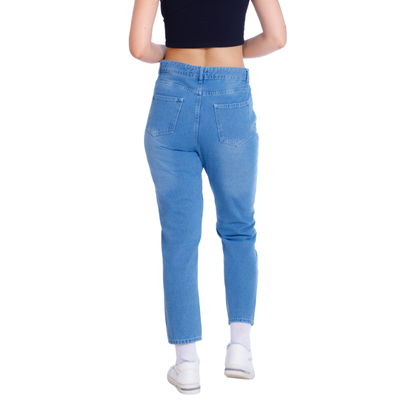 MomFit Boyfriend Cutting Medium Blue JeansPants OB-201B