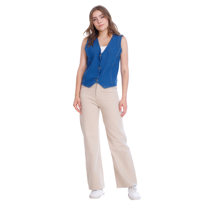 Jeans Vest Dark Blue With Buttons OJ-513A