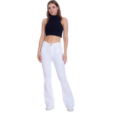High Waist Charleston White Gabardine Pants OH-356WH