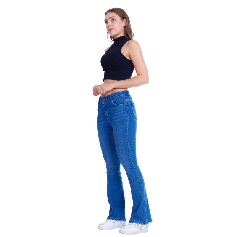 High Waist Charleston Dark Blue Jeans Pants OH-362A