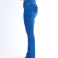 High Waist Charleston Scribbled Dark Blue Jeans Pants OH-416A