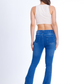 High Waist Charleston Scribbled Dark Blue Jeans Pants OH-416A