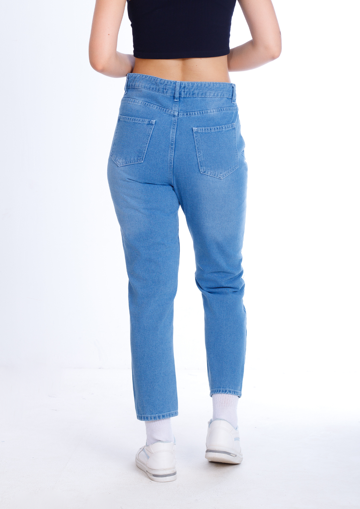 MomFit Boyfriend Cutting Medium Blue JeansPants OB-201B