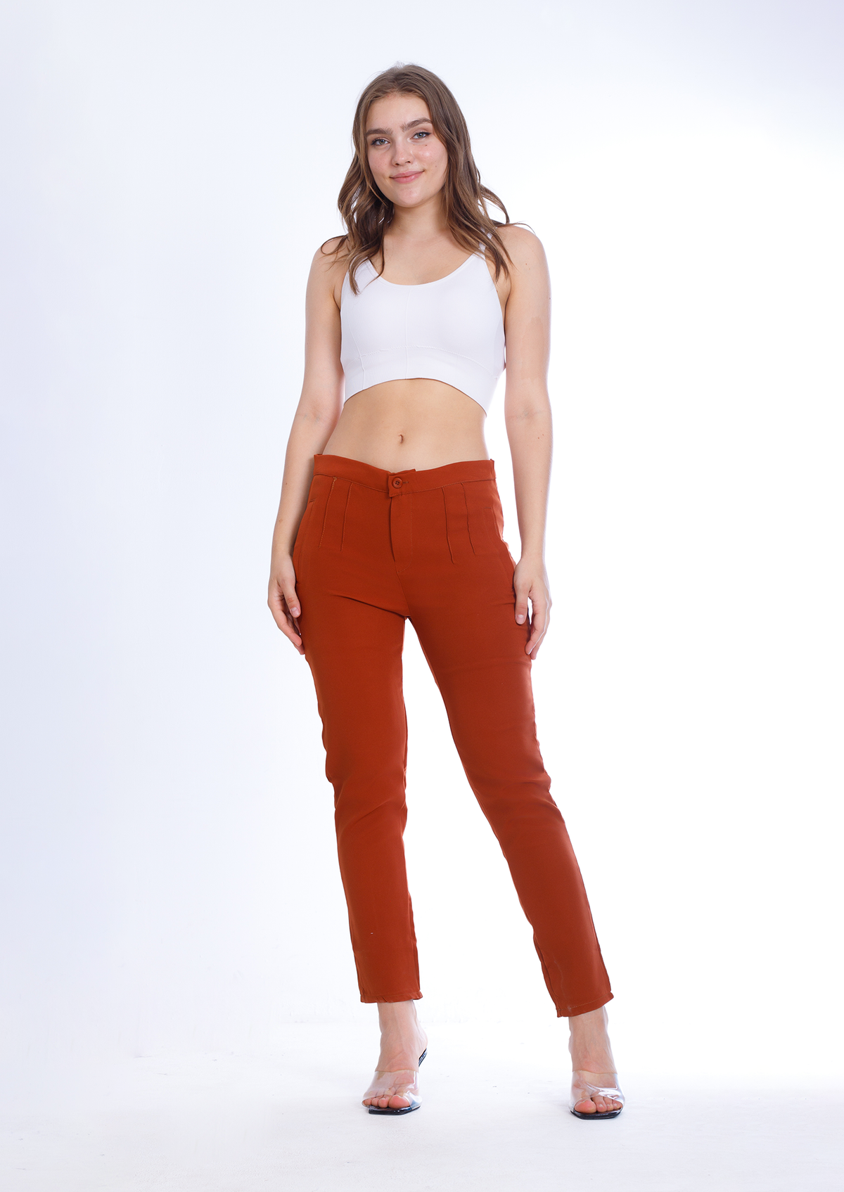 Slim Casual Roslyn brick Pants  OB-493brick