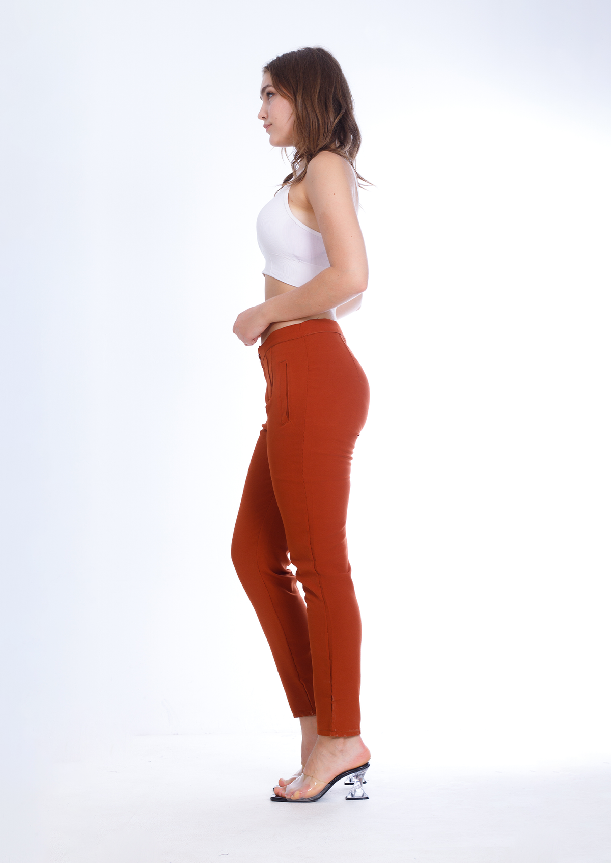Slim Casual Roslyn brick Pants  OB-493brick