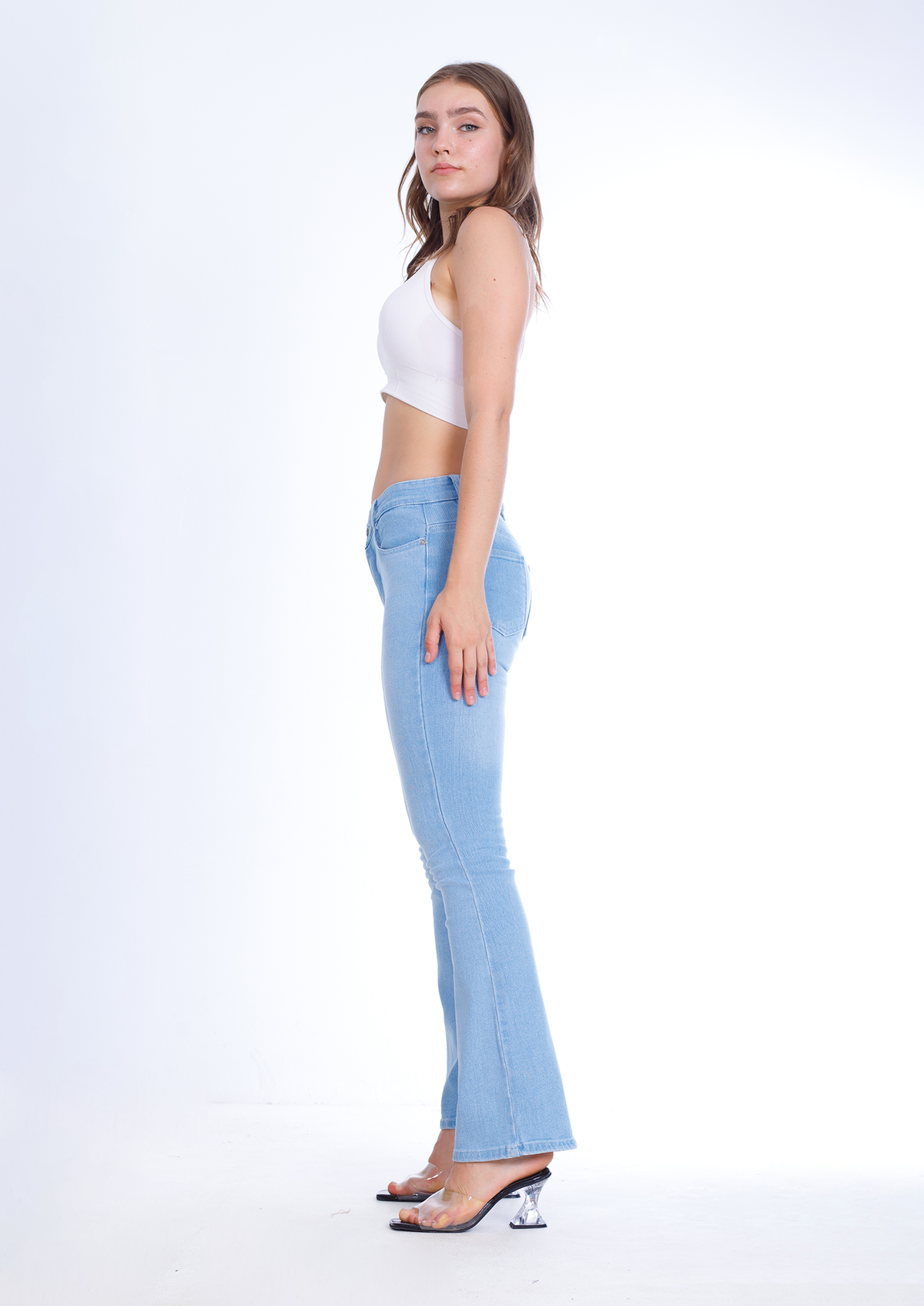 High Waist Charleston Light Blue Jeans Pants OH-362C