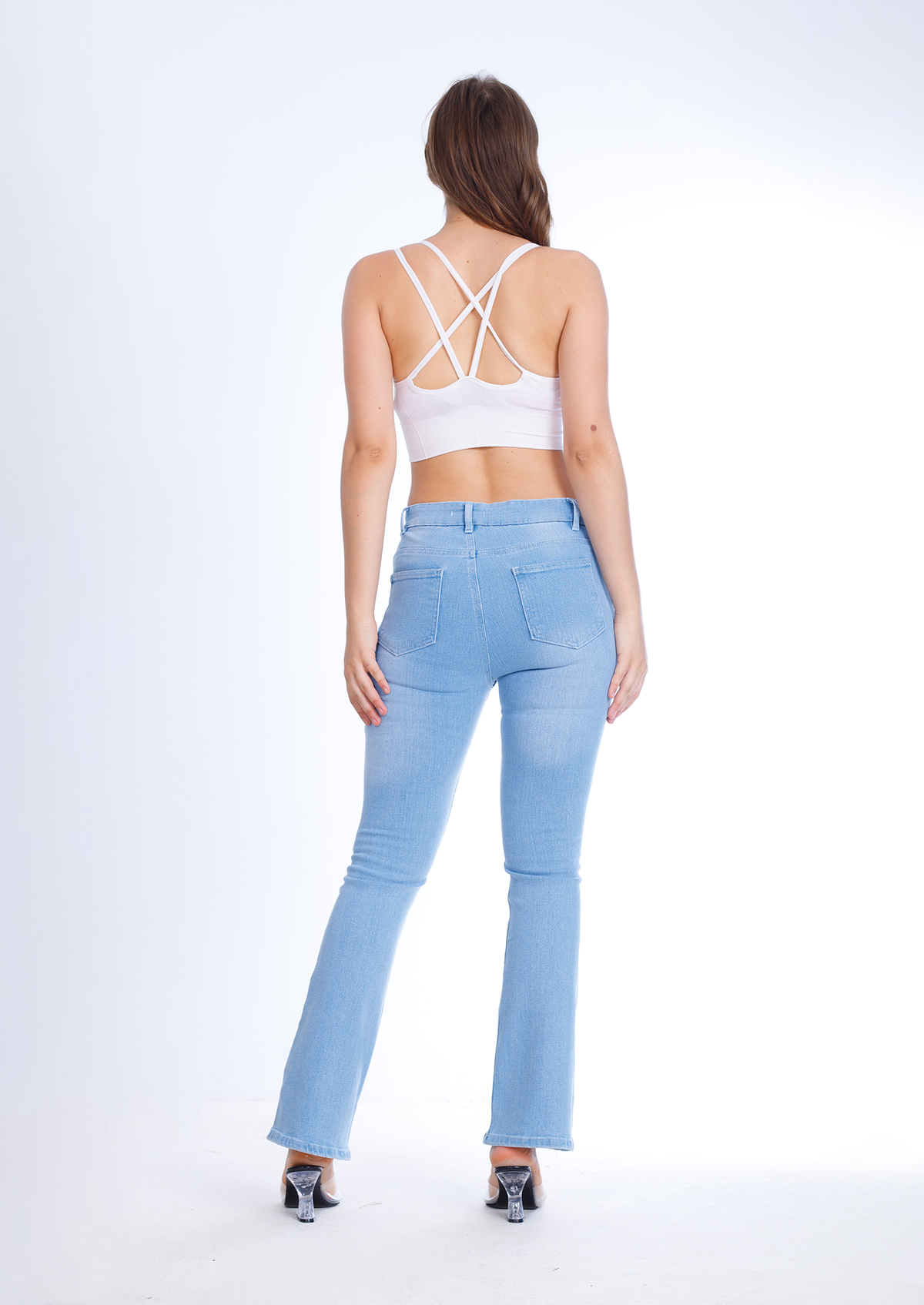 High Waist Charleston Light Blue Jeans Pants OH-362C