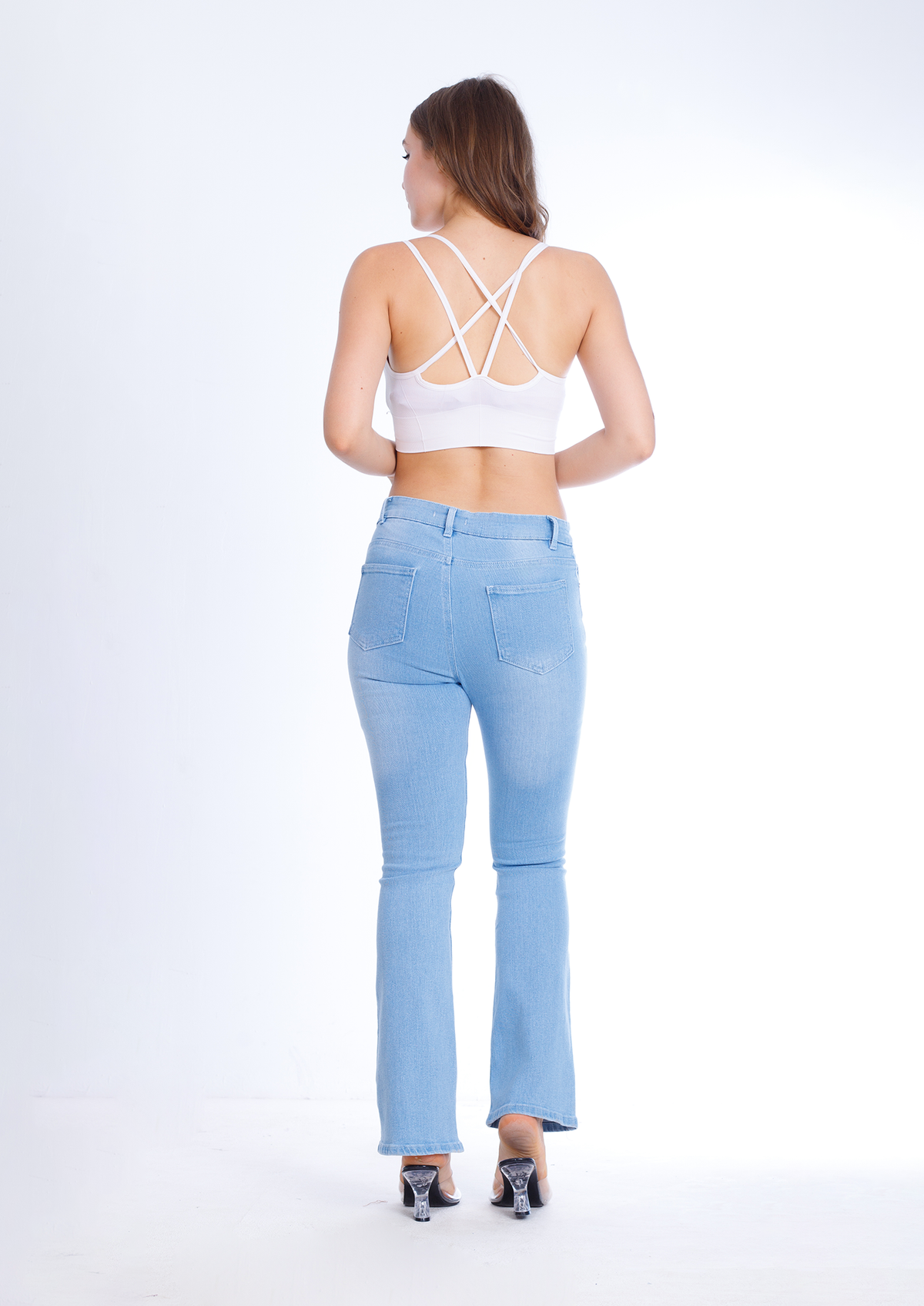 High Waist Charleston Light Blue Jeans Pants OH-362C