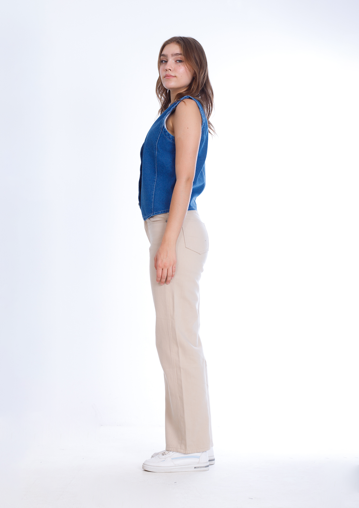 Jeans Vest Dark Blue With Buttons OJ-513A