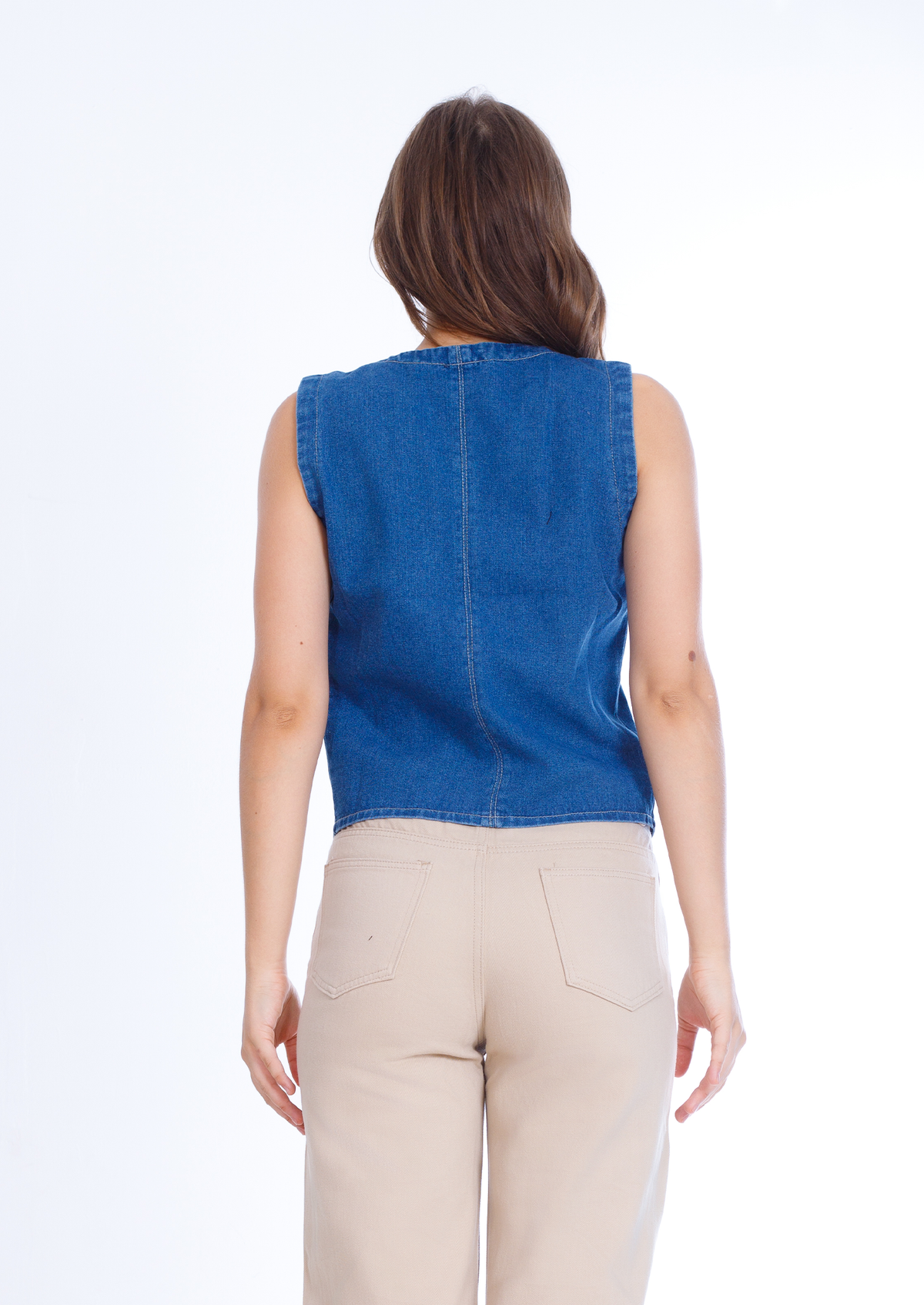 Jeans Vest Dark Blue With Buttons OJ-513A