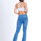 High Waist Charleston Scribbled Medium Blue Jeans Pants OH-416B