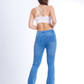 High Waist Charleston Scribbled Medium Blue Jeans Pants OH-416B