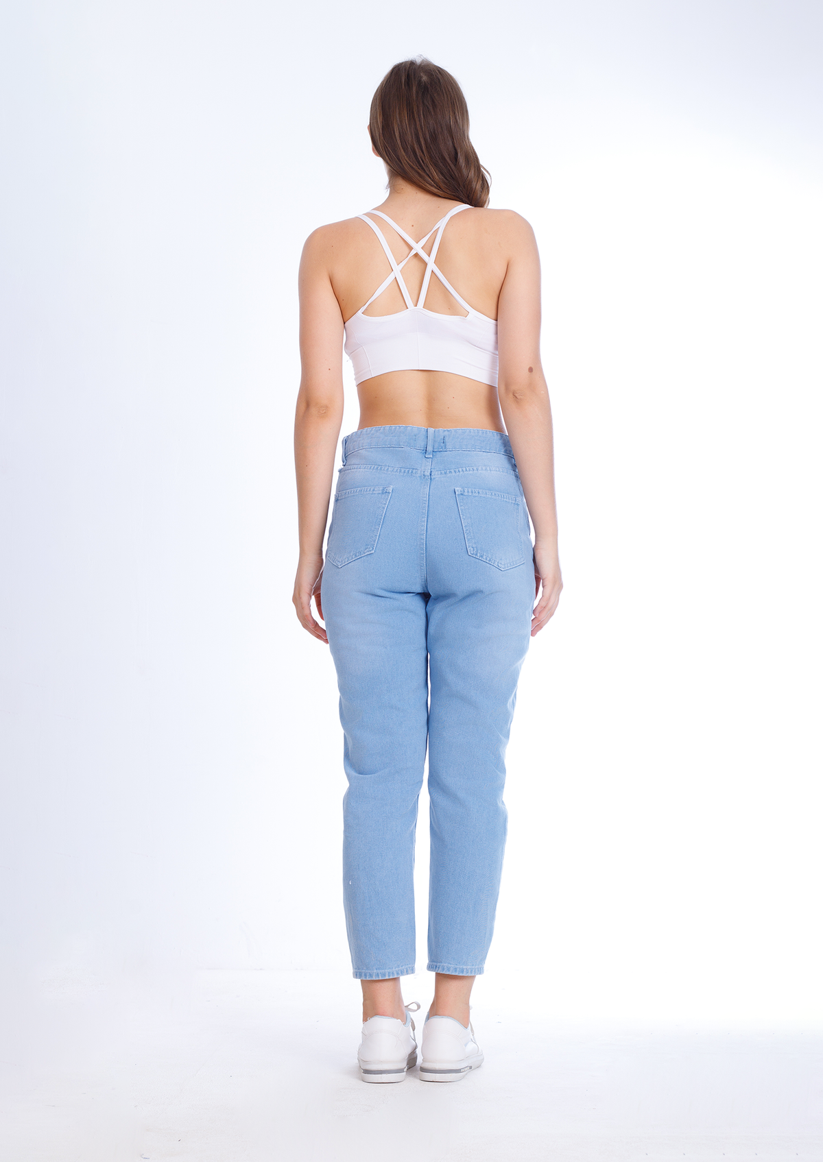 MomFit Boyfriend Cutting Light Blue Jeans Pants OB-201C