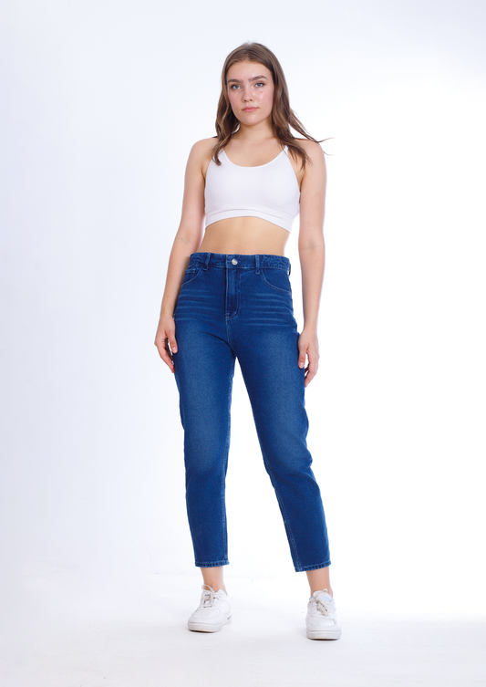 MomFit Boyfriend Dark Blue Jeans Pants OB-200A
