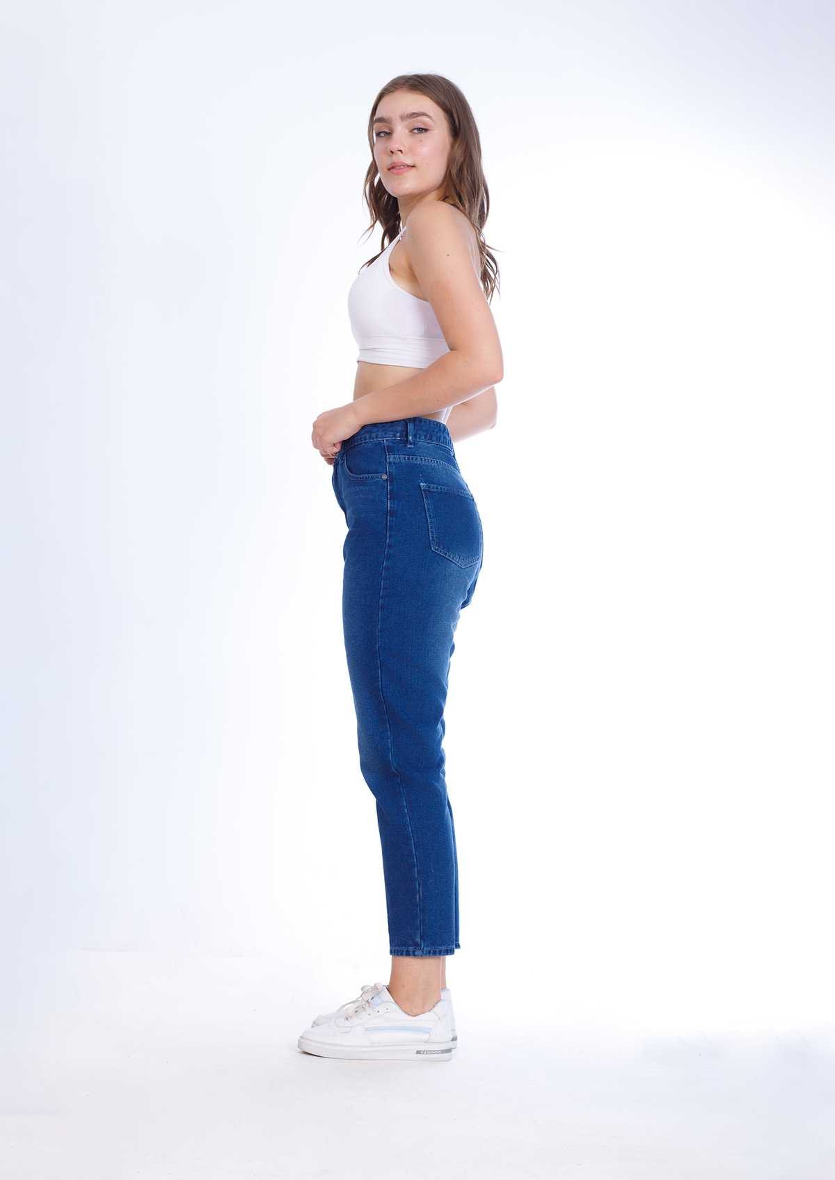 MomFit Boyfriend Dark Blue Jeans Pants OB-200A