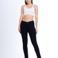 High Waist Skinny Black Gabardine Pants OH-357BL
