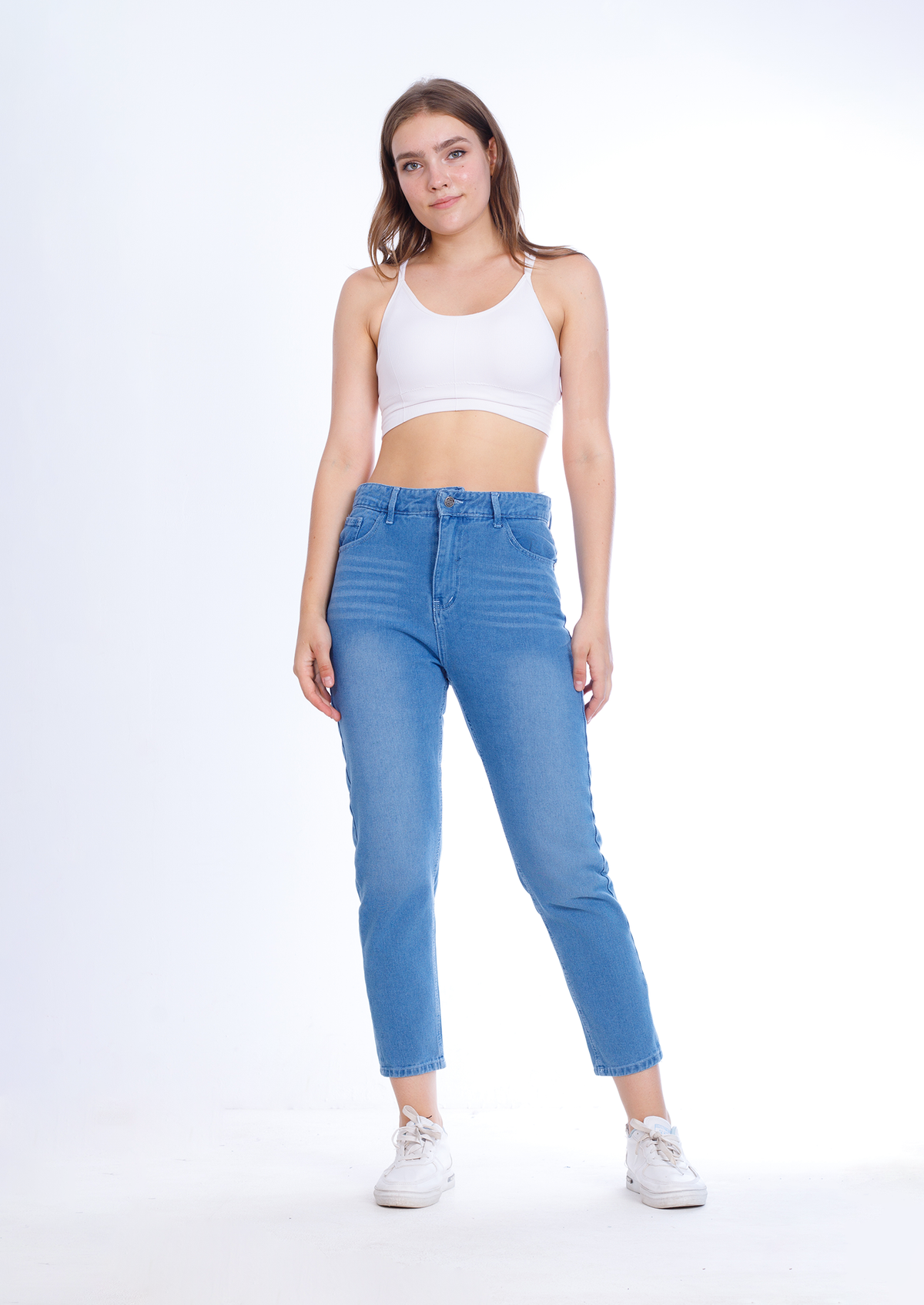 MomFit Boyfriend Medium Blue Jeans Pants OB-200B