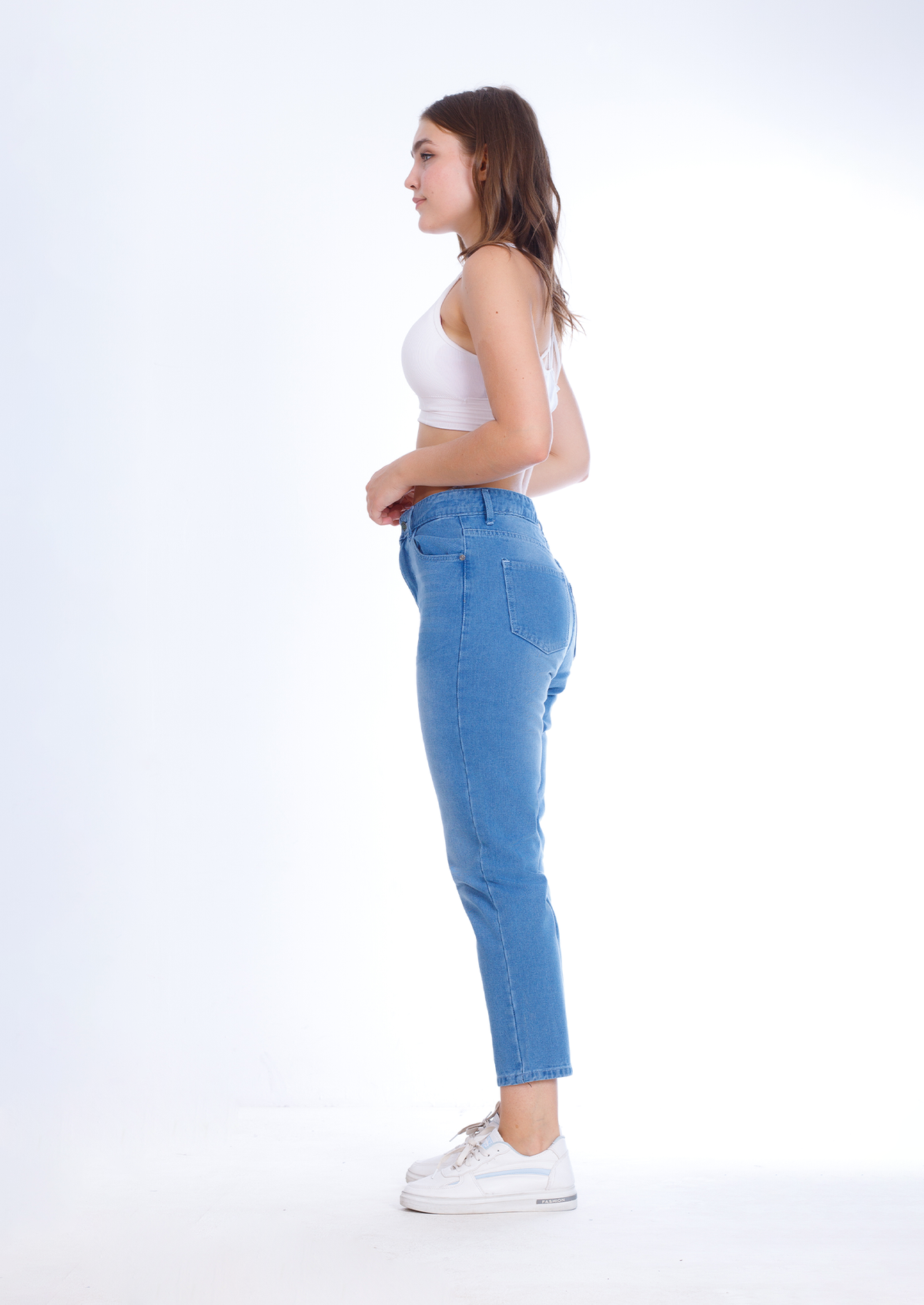 MomFit Boyfriend Medium Blue Jeans Pants OB-200B
