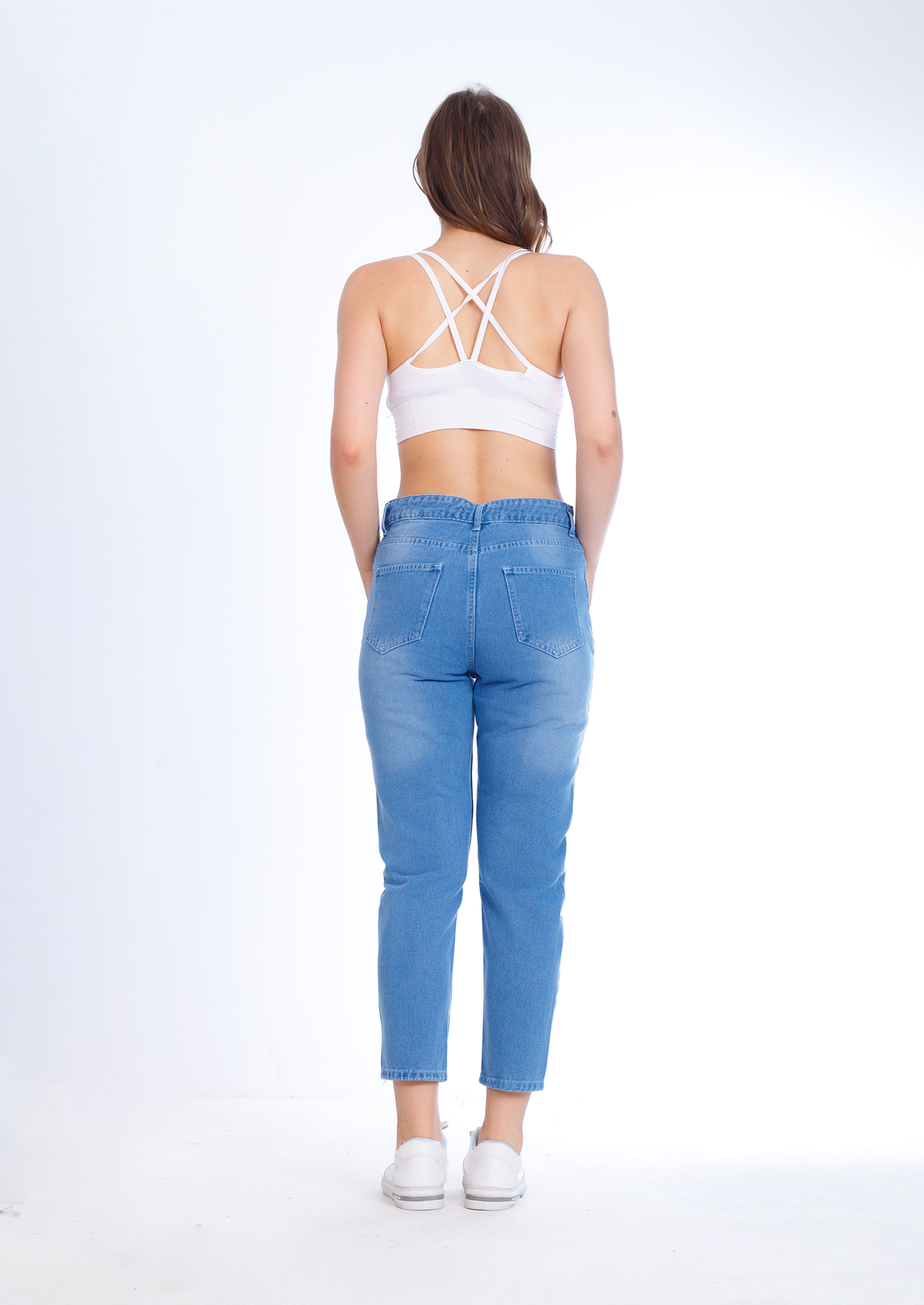 MomFit Boyfriend Medium Blue Jeans Pants OB-200B