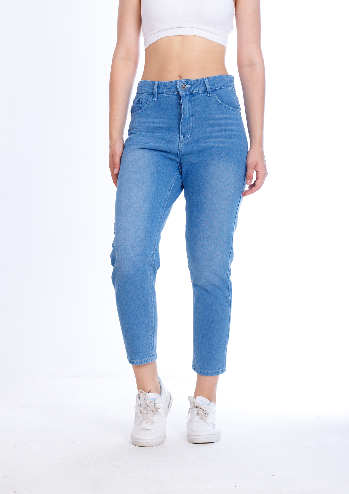 MomFit Boyfriend Medium Blue Jeans Pants OB-200B